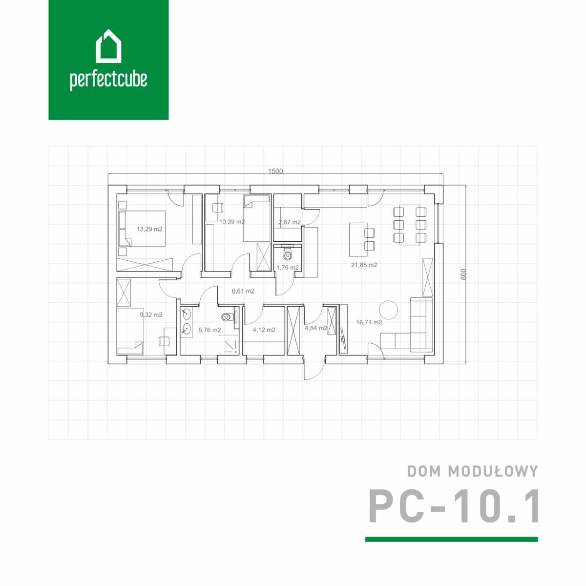rzuty dom modułowy PC-10.1