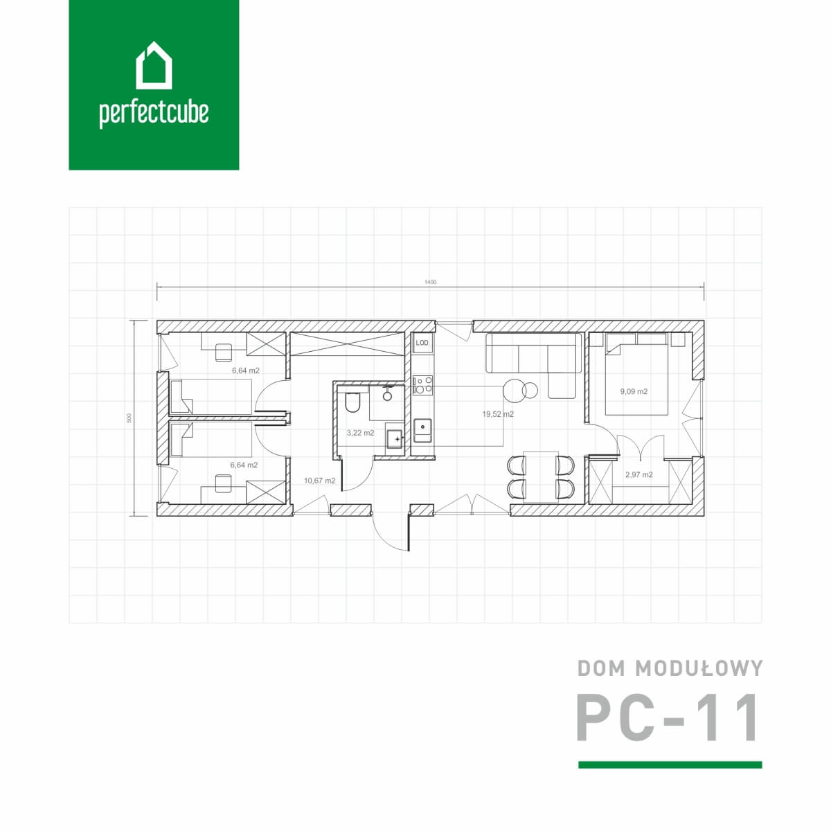 rzuty dom modułowy PC-11