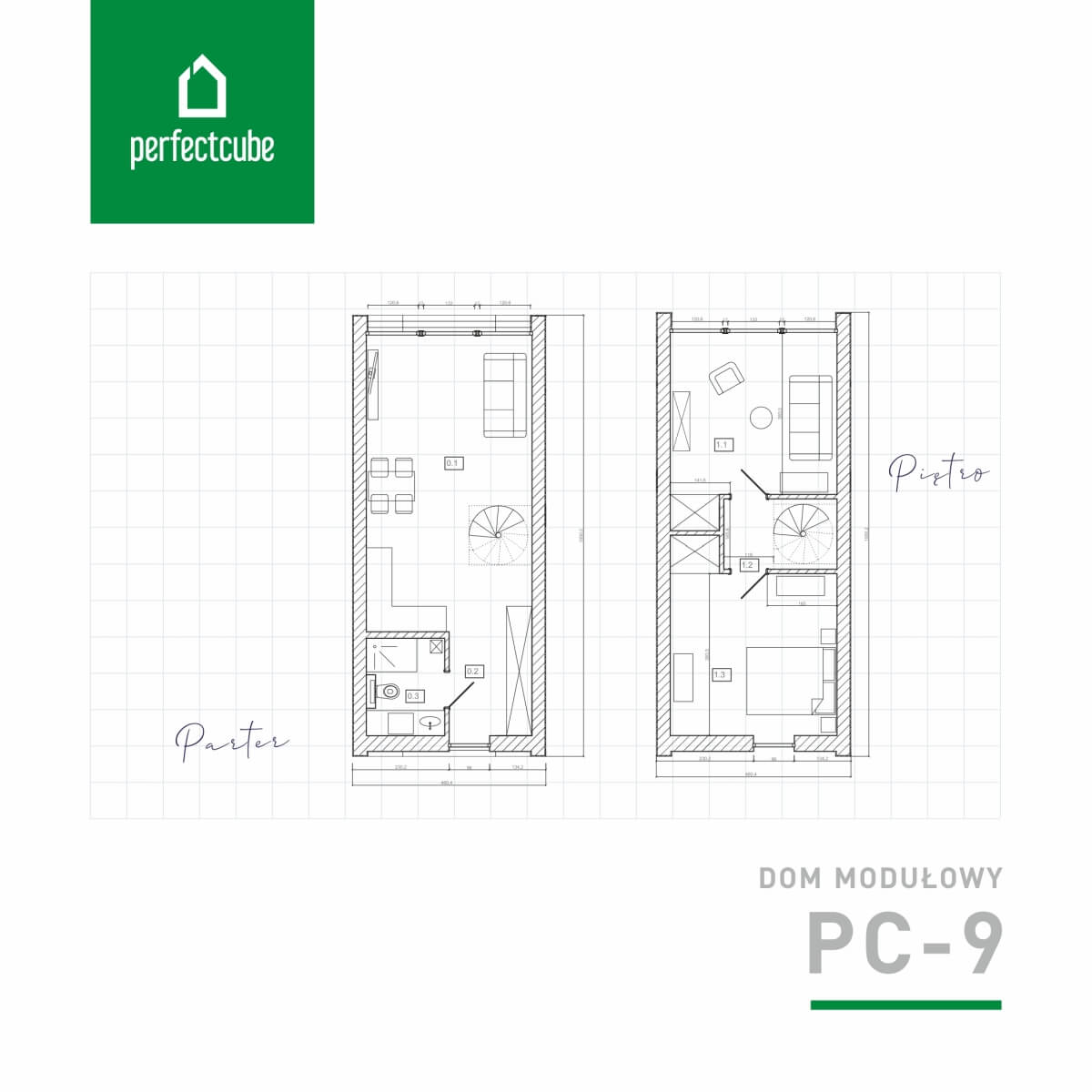 rzuty dom modułowy PC-9